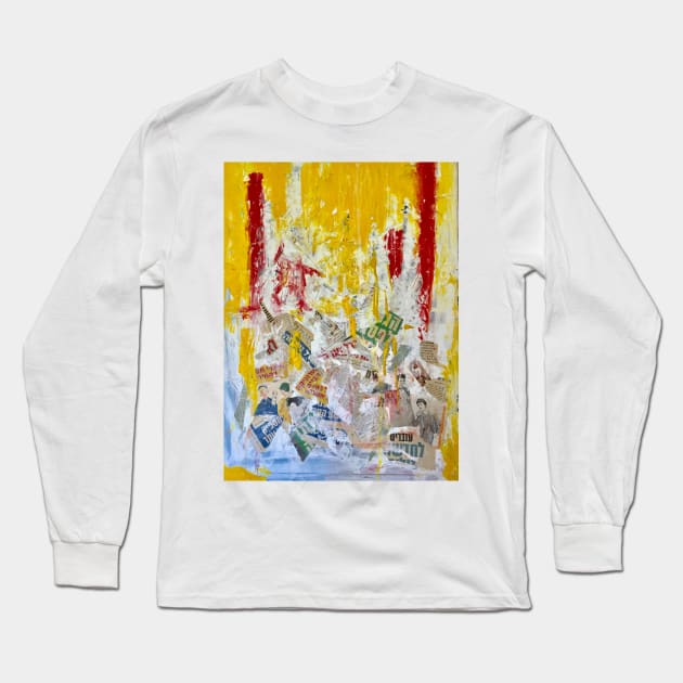 Yellow Wall With Hebrew Long Sleeve T-Shirt by golan22may